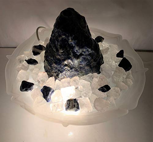 Zimmerbrunnen mit Edelsteinen Delia aus Sodalith mit Mineralien Chips von Trösters Brunnenwelt - 2
