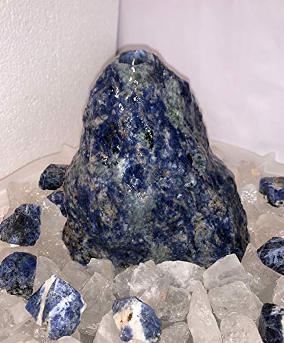Zimmerbrunnen mit Edelsteinen Delia aus Sodalith mit Mineralien Chips von Trösters Brunnenwelt - 5
