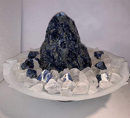 Zimmerbrunnen mit Edelsteinen Delia aus Sodalith mit Mineralien Chips von Trösters Brunnenwelt - 7