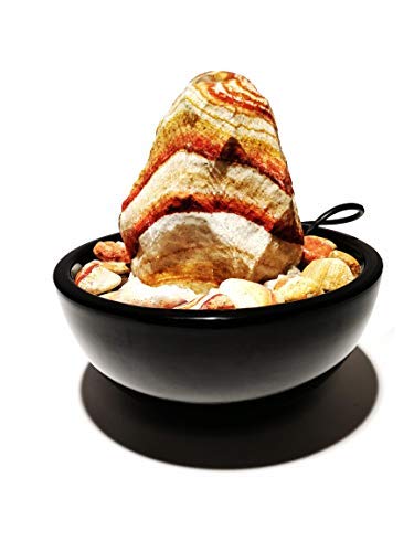 Regenbogensandstein-Kaskadenbrunnen mit weißer Marmorkieselfüllung - 2