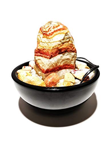 Regenbogensandstein-Kaskadenbrunnen mit weißer Marmorkieselfüllung - 3