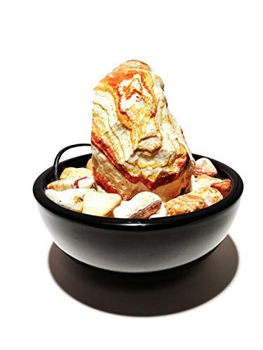 Regenbogensandstein-Kaskadenbrunnen mit weißer Marmorkieselfüllung - 4