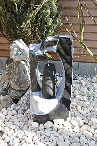 Großer Kaskadenbrunnen FoColonnina mit Beleuchtung 87 cm Höhe in Steinoptik - 3