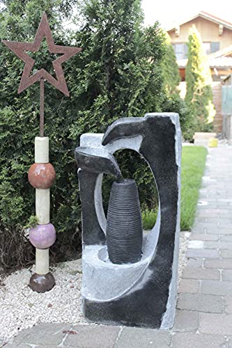 Großer Kaskadenbrunnen FoColonnina mit Beleuchtung 87 cm Höhe in Steinoptik - 4