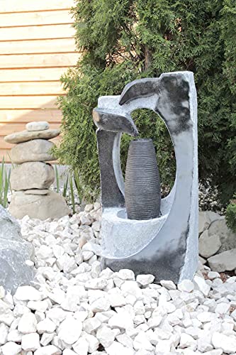 Großer Kaskadenbrunnen FoColonnina mit Beleuchtung 87 cm Höhe in Steinoptik - 6