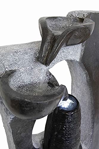 Großer Kaskadenbrunnen FoColonnina mit Beleuchtung 87 cm Höhe in Steinoptik - 8