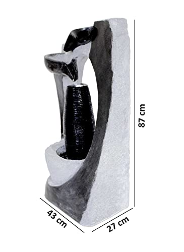 Großer Kaskadenbrunnen FoColonnina mit Beleuchtung 87 cm Höhe in Steinoptik - 9