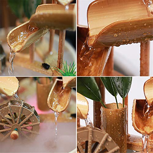 Bambusbrunnen mit mehreren Stufen und Mühlenrad - 4