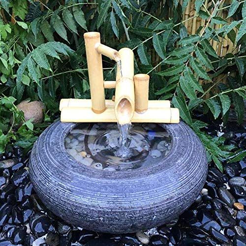 Bambus-Wasserspiel mit Wasserhahn und Wippe - 4
