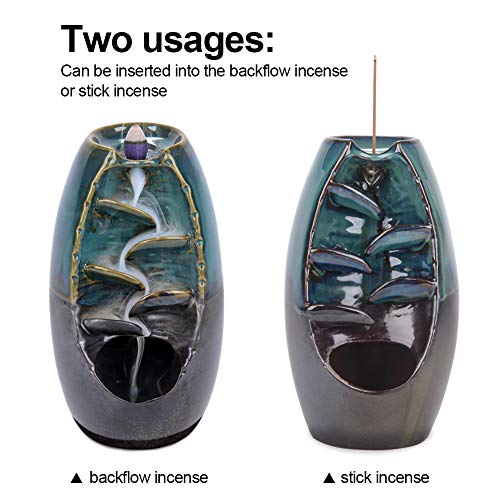 Blauer Räucherbrunnen Wasserfall aus Keramik von SPACEKEEPER - 2