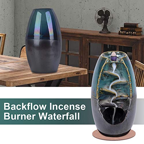 Blauer Räucherbrunnen Wasserfall aus Keramik von SPACEKEEPER - 4