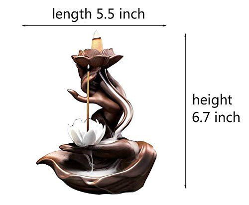 Räucherbrunnen in Buddha-/Lotusdesign mit Räucherstäbchenhalter aus Keramik - 2