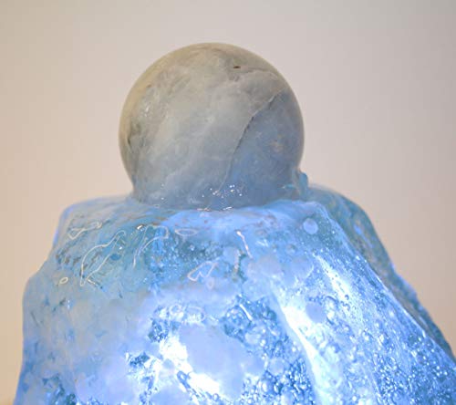 Edelsteinbrunnen Polaris mit Fluorit-Kugel und Bergkristall Chips - 3