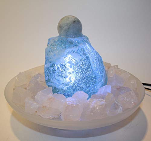 Edelsteinbrunnen Polaris mit Fluorit-Kugel und Bergkristall Chips - 5