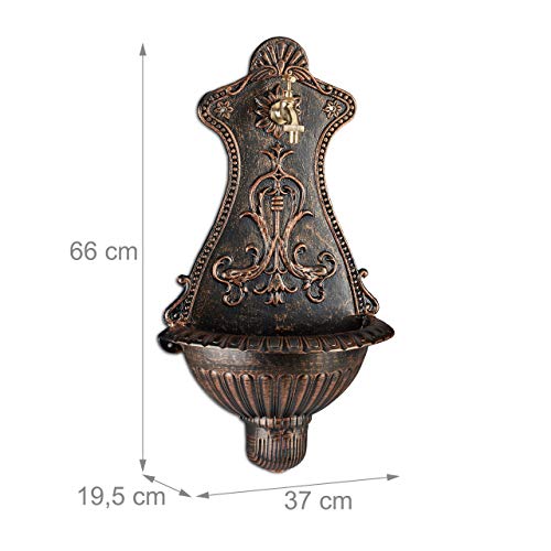 Antiker Wandbrunnen in Bronze mit Wasserhahn 65 cm Höhe - 4