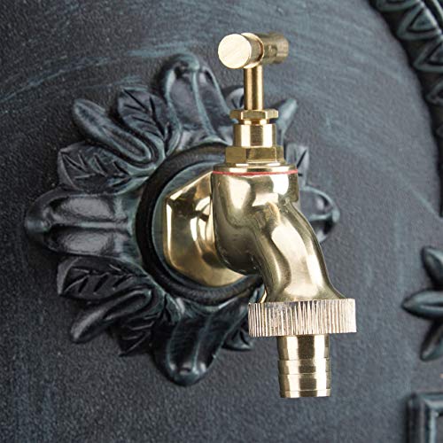 Grüner Wandbrunnen antik mit Wasserhahn 60 cm Höhe - 6
