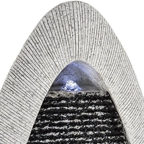 Moderner Wandbrunnen Gavarnie mit LED-Beleuchtung in Stein Optik 90 cm Höhe - 4