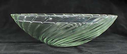 Zimmerbrunnenschale aus Alabaster Glas Ø 32 cm mit Einlage aus Metall in der Farbe weiß - 3
