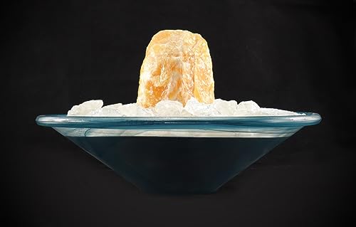 Zimmerbrunnen Schale rund aus Alabaster Glas Ø 35 cm in der Farbe petrol - 4