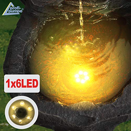AMUR Gartenbrunnen Brunnen Zierbrunnen Zimmerbrunnen Brunnen Vogelbad Durstiger Frosch mit LED-Licht 230V Wasserfall Wasserspiel für Garten, Gartenteich, Terrasse, Teich, Balkon Sehr Dekorativ - 6