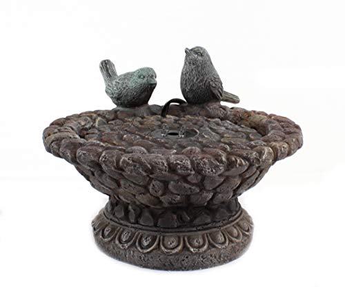 DARO DEKO Brunnen-Set mit Stromstecker und Pumpe Vogeltränke niedrig 24cm x 17cm - 2