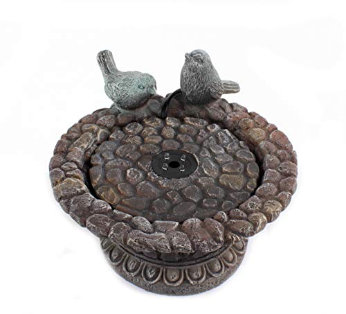DARO DEKO Brunnen-Set mit Stromstecker und Pumpe Vogeltränke niedrig 24cm x 17cm - 3