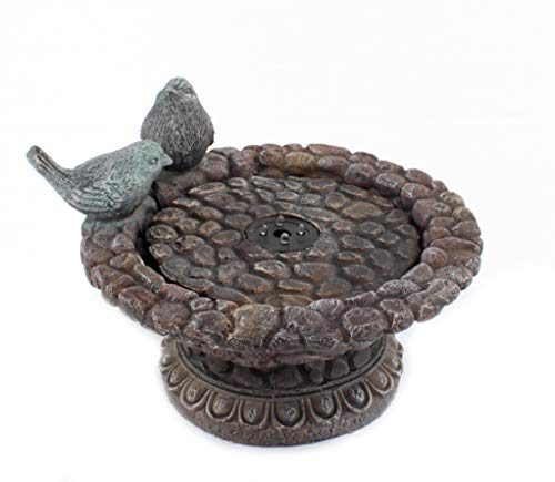 DARO DEKO Brunnen-Set mit Stromstecker und Pumpe Vogeltränke niedrig 24cm x 17cm - 4