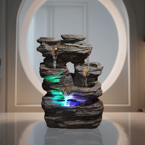 Kaskadenbrunnen Pietra in Steingrau mit LED-Beleuchtung - 9