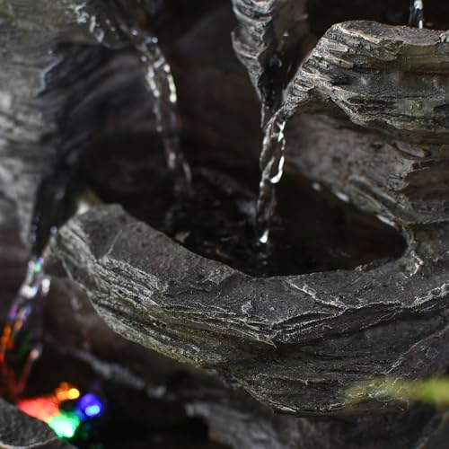Kaskadenbrunnen Pietra in Steingrau mit LED-Beleuchtung - 10