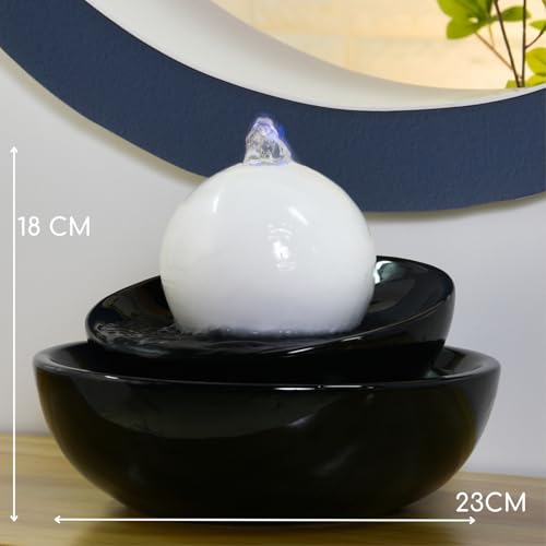 Kugelbrunnen Zen Flow mit LED-Beleuchtung aus Keramik - 4