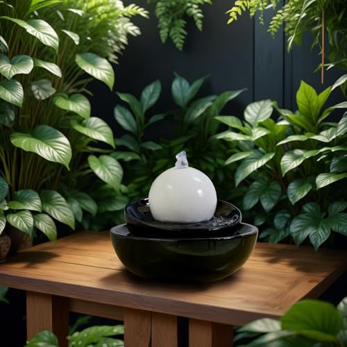 Kugelbrunnen Zen Flow mit LED-Beleuchtung aus Keramik - 7
