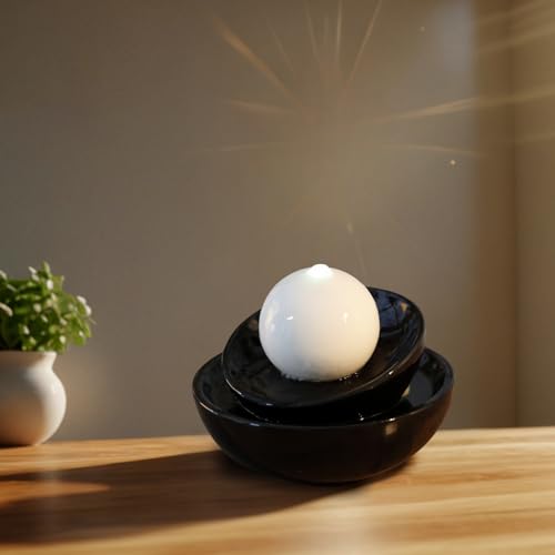 Kugelbrunnen Zen Flow mit LED-Beleuchtung aus Keramik - 8