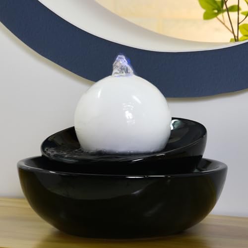 Kugelbrunnen Zen Flow mit LED-Beleuchtung aus Keramik - 9