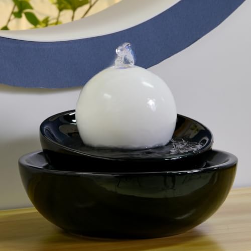 Kugelbrunnen Zen Flow mit LED-Beleuchtung aus Keramik - 10