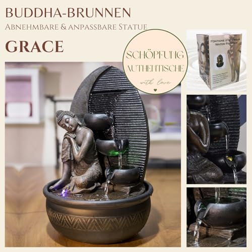 Buddha Brunnen Grace mit LED-Beleuchtung - 2
