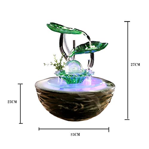 Küche Haushalt Wohnen Zimmerbrunnen Moderne Brunnen Einfache Desktop Innenluftbefeuchter Büro Keramik Feng Shui Ball Dekoration Eingerichtet 23 * 23 * 27 cm (Color : A) - 2