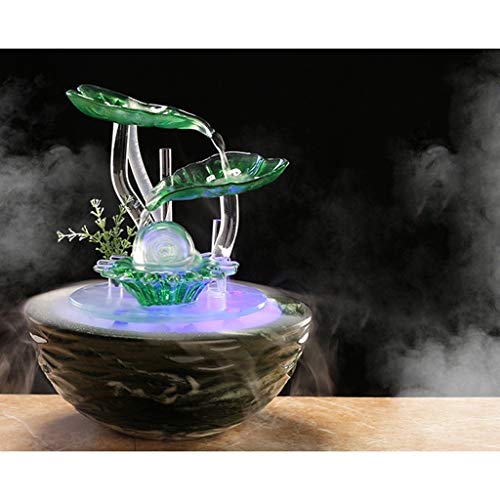 Küche Haushalt Wohnen Zimmerbrunnen Moderne Brunnen Einfache Desktop Innenluftbefeuchter Büro Keramik Feng Shui Ball Dekoration Eingerichtet 23 * 23 * 27 cm (Color : A) - 5