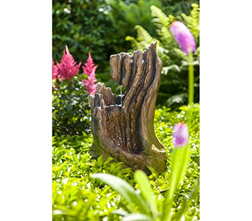 Dehner Gartenbrunnen Foresta mit LED Beleuchtung, ca. 66 x 29 x 37 cm, Polyresin, braun - 3