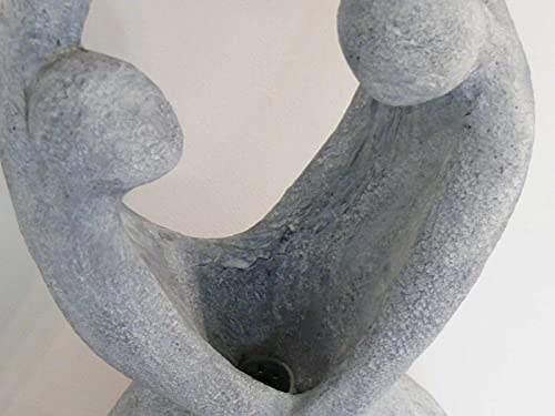 Großer Zimmerbrunnen FoCoppia 145cm mit Beleuchtung in Steinoptik - 5