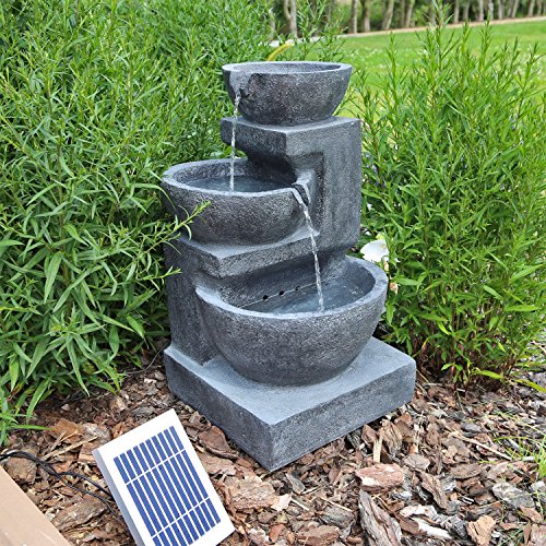 CLGarden Solar Springbrunnen NSP12 mit Akku und LED Beleuchtung für Garten Terrasse Balkon - 2