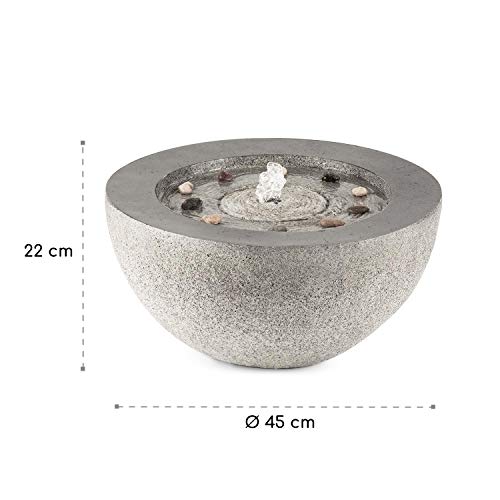 blumfeldt Genesis Gartenbrunnen - LED-Beleuchtung, für drinnen und draußen, 7W, Polyresin, UV- und frostbeständig, Loopflow Concept, 10 m Kabellänge, automatische Luftbefeuchtung, anthrazit - 9