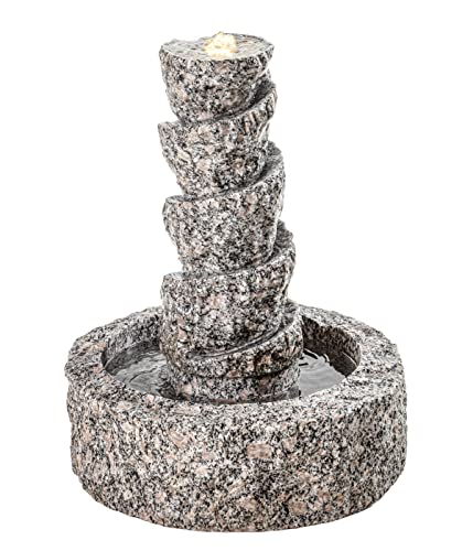 Gartenbrunnen aus Granit “Drill” mit LED-Beleuchtung von Dehner - 2