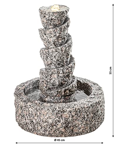 Gartenbrunnen aus Granit “Drill” mit LED-Beleuchtung von Dehner - 5