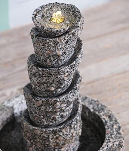 Gartenbrunnen aus Granit “Drill” mit LED-Beleuchtung von Dehner - 3
