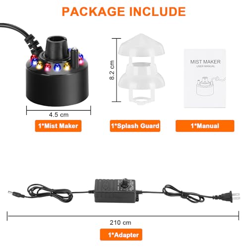 Nebler mit 12-farbiger LED-Beleuchtung und Spritschutz 400 ml/h - 6