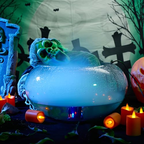 FITNATE Ultrasonic Fog Maker Machine Farbwechsel 12 LED Nebelgerät Springbrunnen Teich Nebel Zerstäuber Luftbefeuchter, für Halloween, Party - 4