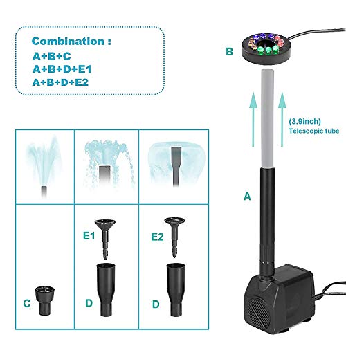 Zierbrunnenpumpe mit LED-Beleuchtung 500 l/h - 5